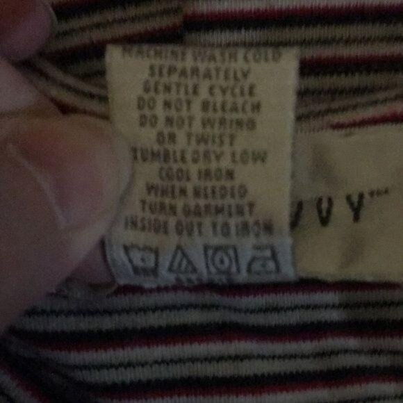 Sport Savvy Womens Striped Short-Sleeve Crewneck T-Shirt Large Cotton/Spandex Bl - Picture 5 of 5